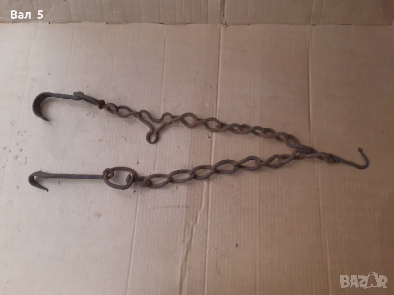 Стара верига за огнище от ковано желязо , здрава, снимка 1