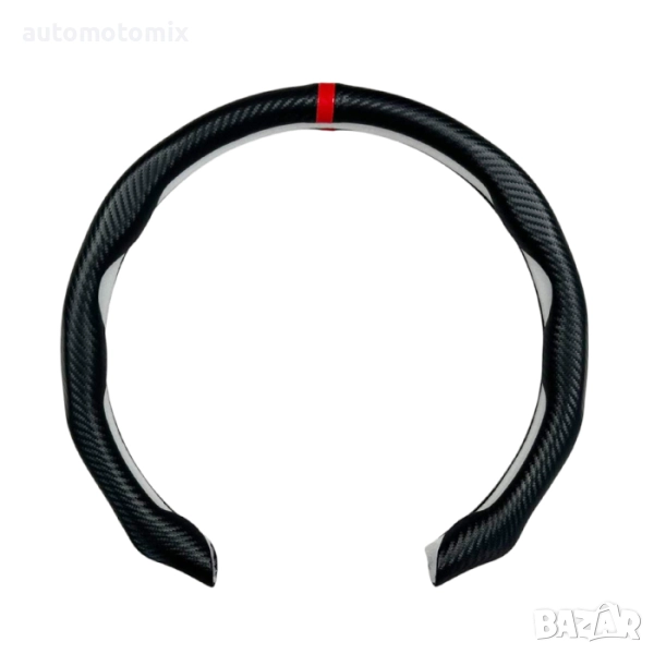 Протектор за волан, Черно с червено, Карбон - 21401, снимка 1