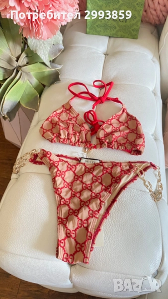 Бикини бански Гучи*Gucci technical gold chain, снимка 1