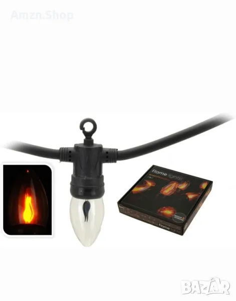 Светлинна верига с 10 лампи за външна употреба ефект на свещ / пламък / огън
Led струнни лампички , снимка 1