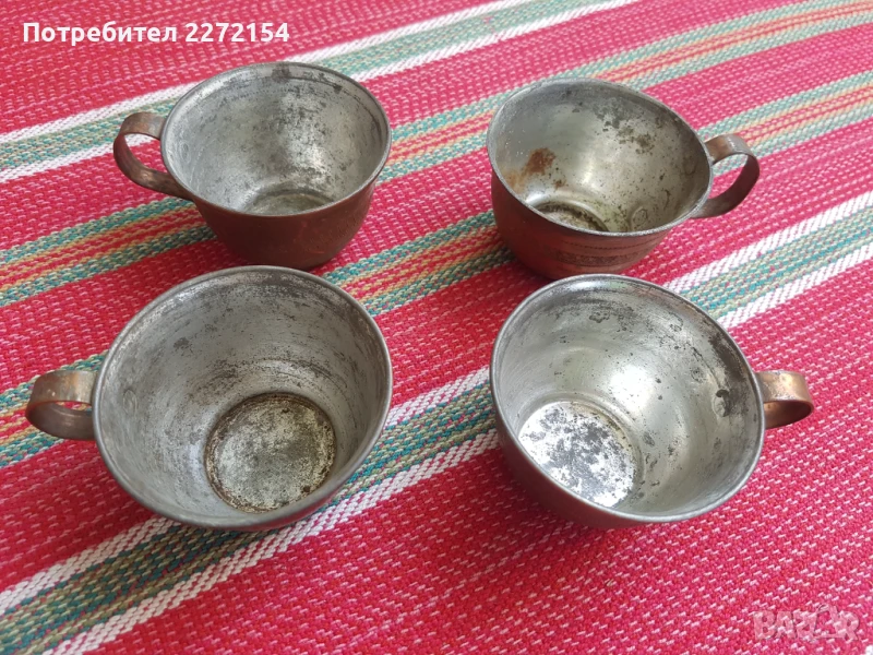 Бакърена чаша за кафе 4бр, снимка 1