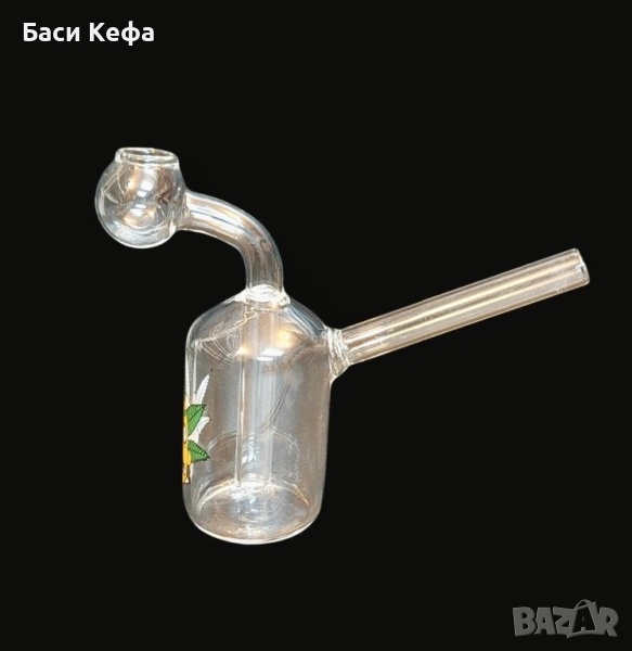 НОВ Стъклен Бонг / Фифка - 11 см., снимка 1