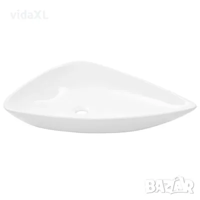 vidaXL Керамична мивка, бяла, триъгълна, 645x455x115 мм(SKU:142997), снимка 1