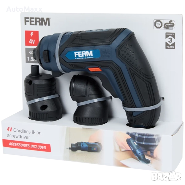 Акумулаторна отвертка FERM 4 V | 1,5 Ah , снимка 1