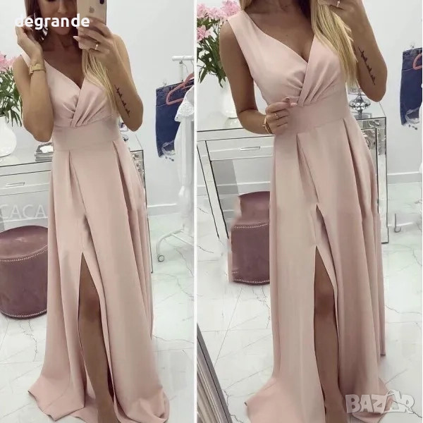 Официална разкроена рокля налична в РОЗОВО ЧЕРВЕНО СИНЬО , снимка 1