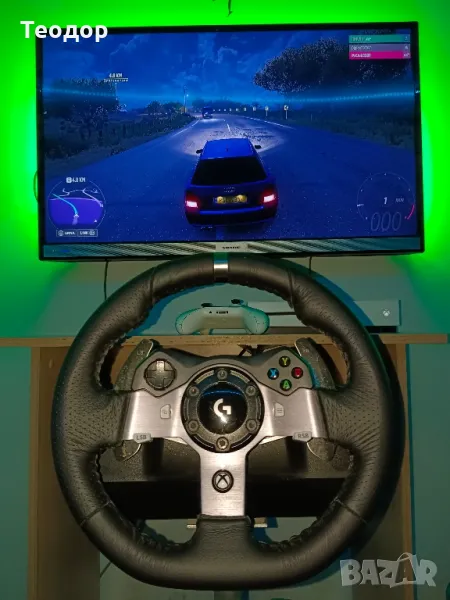 Logitech G 923+Xbox+стойка за волана и педали, снимка 1