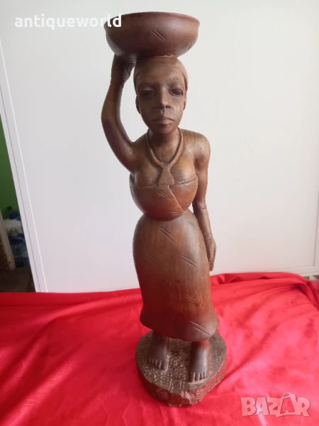 Стара АФРИКАНСКА Дървена Скулптура , Фигура Статуетка, снимка 1