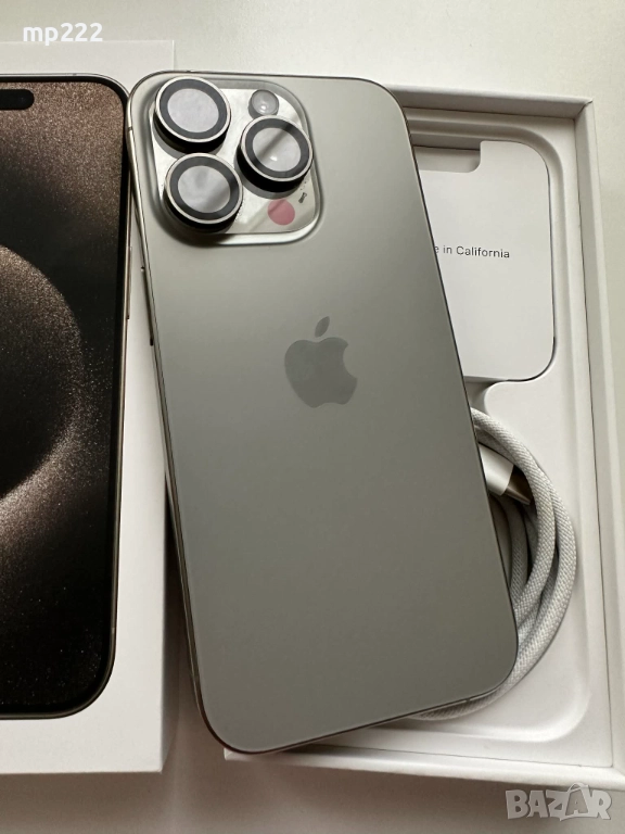 Продавам iPhone 15 pro, Natural Titanium, 128GB, снимка 1