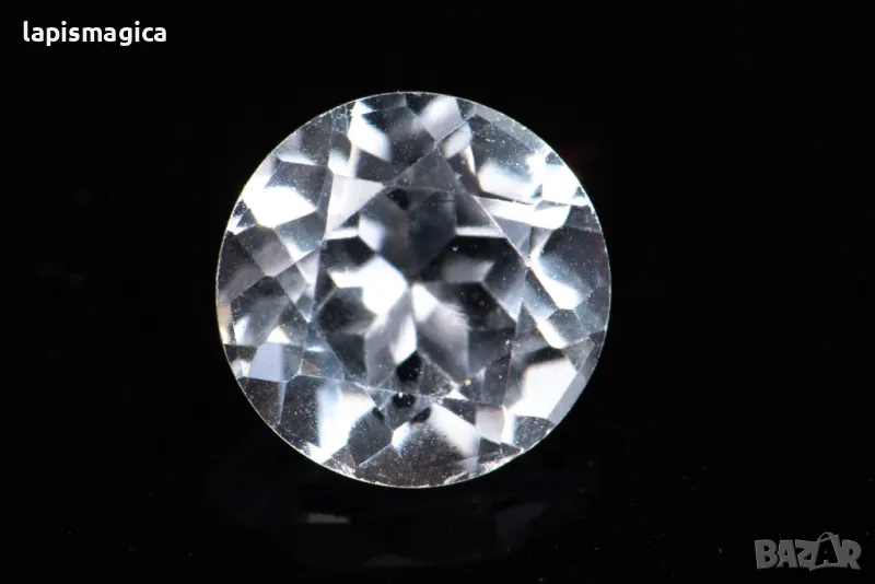 Бял топаз 0.98ct 6mm кръгла шлифовка #2, снимка 1