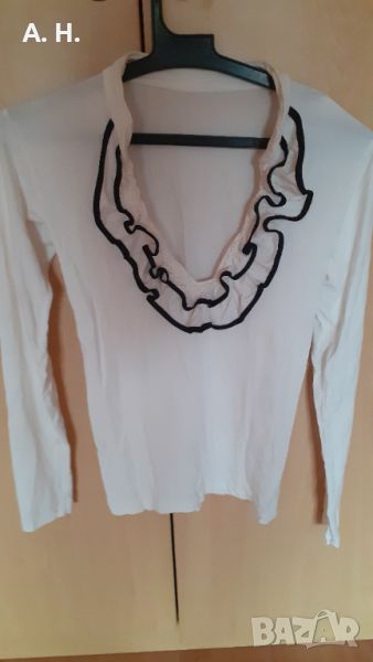 Бяла блуза с харбали, снимка 1