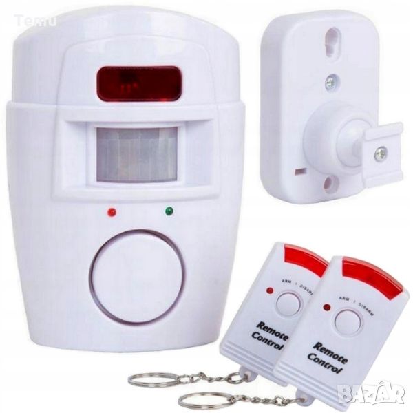 Безжична аларма със сензор за движение портативна с две дистанционни TV479, снимка 1