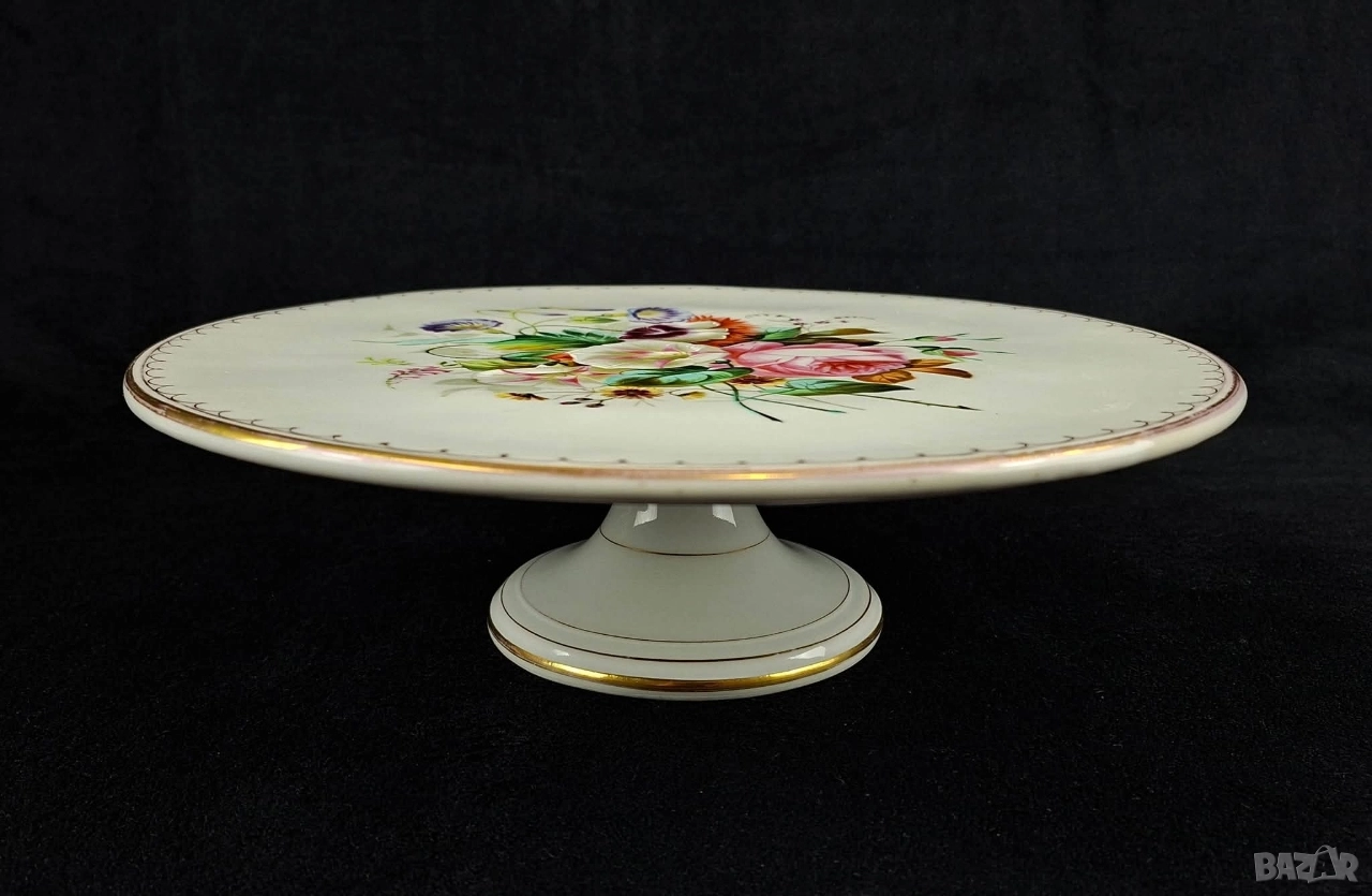 Старо антикварно плато за торта - Christian Fischer, Pirkenhammer, 170 годишно, снимка 1