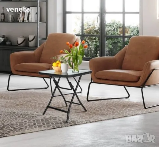 18-инчова квадратна бистро маса за вътрешен двор с неръждаема рамка , снимка 7 - Градински мебели, декорация  - 50022419