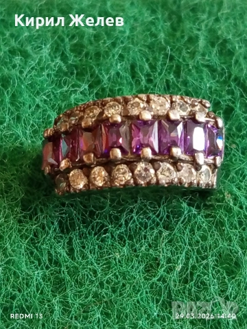 Изящен сребърен пръстен с ПЛАНИНСКИ КРИСТАЛ и АМЕТИСТ стил и елегантност 39230