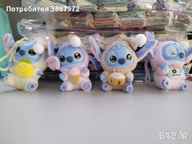 Labubu Stitch, Лабубу Стич Ключодържател, снимка 4 - Плюшени играчки - 51502102