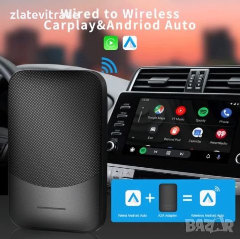 Безжичен Android Auto и Apple Carplay USB Adapter , 9898, снимка 2 - Навигация за кола - 46558017