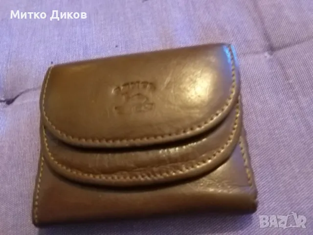 Портфейл компактен малък марков на Камел 85х75мм естествена кожа