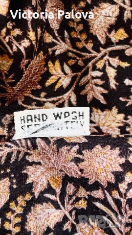 Pure Silk копринена рокля, Индия – скроена на верев, Размер L, снимка 8 - Рокли - 53940407