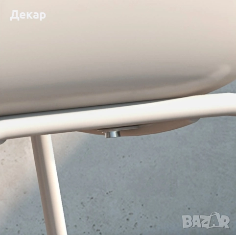 Комплект от 4 стола Outsunny, стомана, сиво, 59x55x84 см, снимка 5 - Столове - 52419233