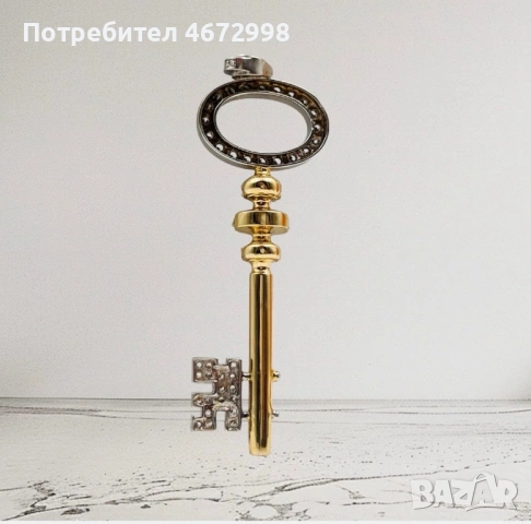 Златен ключ висулка медальон 14 к, снимка 6 - Колиета, медальони, синджири - 53266346