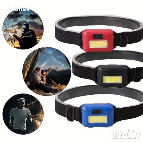 Ултра ярък LED мини челник за глава, влагоустойчив, снимка 3 - Лед осветление - 50761085