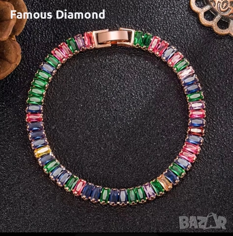 Сребърна  тенис гривна 