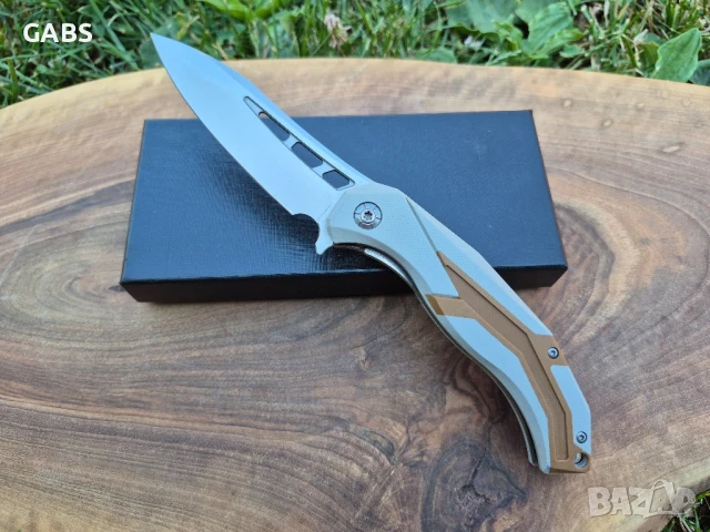 Сгъваем джобен нож D2,двуцветна дръжка,D120
