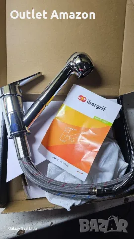 Смесител за кухненска мивка с издърпваща се разпръскваща глава, хром,, снимка 5 - Други - 49678584