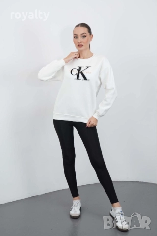 Calvin Klein Памучна Бяла Дамска Блуза , снимка 3 - Блузи с дълъг ръкав и пуловери - 52063741