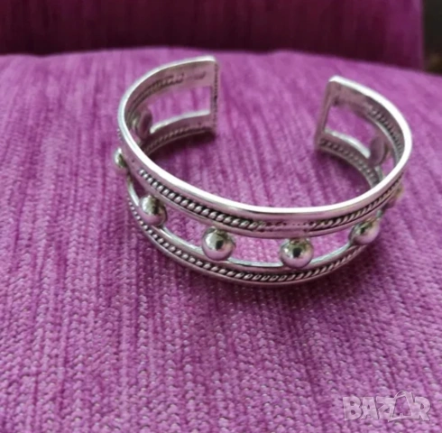 ПРОМО: 54.04гр. 189.00EUR сребърна ръчно изработена гривна Индия+подарък кутия за бижута, снимка 8 - Гривни - 53156414