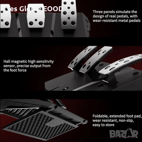 PXN V9 Gen 2 волан за PC/PS4/Xbox с педали и скорости, снимка 4 - Аксесоари - 53254174