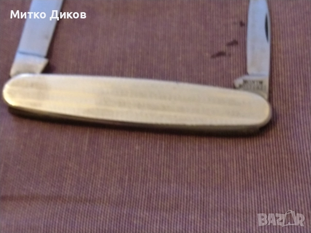 Noxin Rostfrei Solingen джобно ножче две части без луфт отлично с калъф естест.кожа 85х64мм острие, снимка 5 - Ножове - 51834810