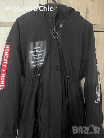 Черна дамска парка , снимка 5 - Якета - 51623867