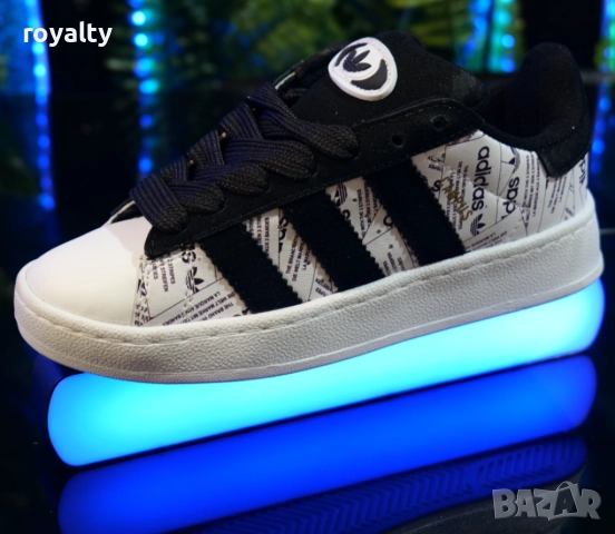 Дамски Кецове Adidas Campus - Цвят - Бяло и черно, снимка 4 - Маратонки - 51940272