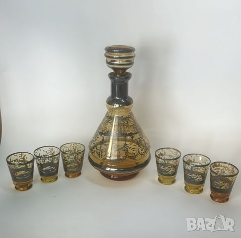 Сервиз за алкохол Bohemia със сребро, снимка 1 - Сервизи - 46440823
