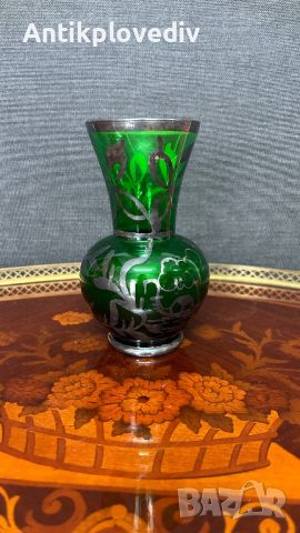 Кристална ваза Bohemia със сребро, снимка 1 - Вази - 45334481