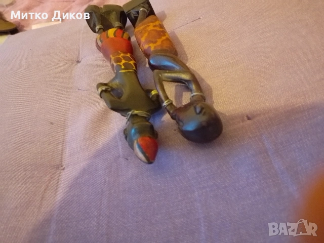 Дървени скулптурки от Африка два броя 213и 197 мм, снимка 6 - Декорация за дома - 53800135