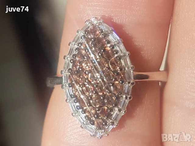 СРЕБЪРЕН ПРЪСТЕН С АНДАЛУЗИТ (ИСПАНИЯ), снимка 3 - Пръстени - 51113797
