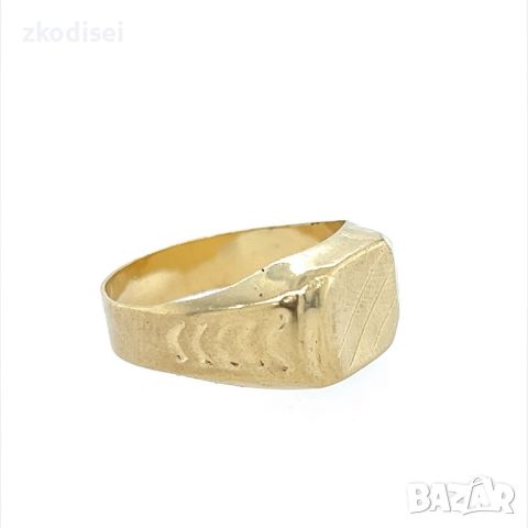 Златен мъжки пръстен 2,94гр. размер:64 14кр. проба:585 модел:23555-1, снимка 2 - Пръстени - 45408520