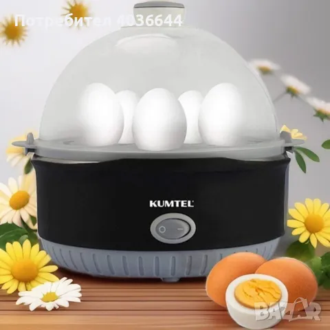 Яйцеварка с капацитет за 7 яйца и мерителна чаша KUMTEL, снимка 3 - Уреди за готвене на пара - 50213190