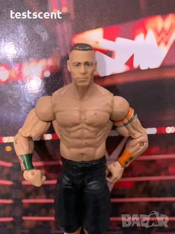 Екшън фигура WWE John Cena Джон Сина Mattel Basic Black Shorts White Green Orange figure играчка, снимка 10 - Колекции - 48438287