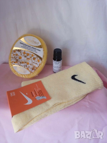 Промо комплект 931-сапун с гъба,етер.масло лимон и чорапи Nike