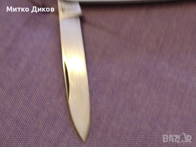 Noxin Rostfrei Solingen джобно ножче две части без луфт отлично с калъф естест.кожа 85х64мм острие, снимка 7 - Ножове - 51834810