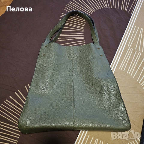 голяма чанта цвят kaki 2 в 1