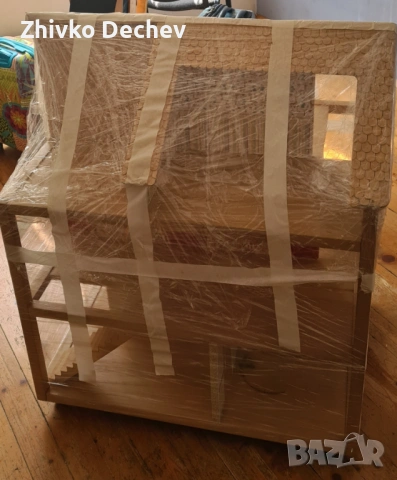 Къща за кукли на колелца от естествено дърво, снимка 3 - Играчки за стая - 53916565