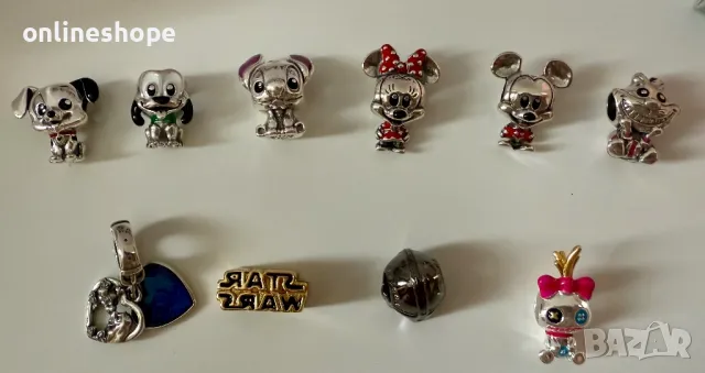 PANDORA СРЕБРО S925 ALE Талисмани - Disney , Stitch , Mickey и други, снимка 4 - Бижутерийни комплекти - 50205386