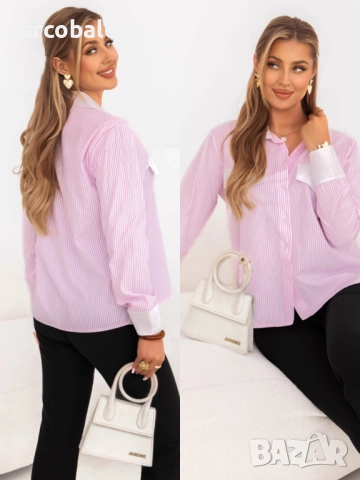 Дамска риза с копчета на райета Jackie, 6цвята , снимка 2 - Ризи - 51794574