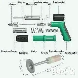 НОВ Пистолет за забиване на пирони със заряд в дърво, метал и бетон Пълен комплект + опция за пирони, снимка 3 - Други инструменти - 54017847