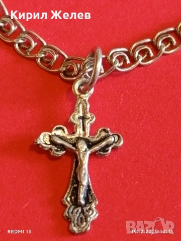 Сребърна гривна с кръст разпятие Христово нежна елегантна 34187, снимка 3 - Гривни - 52845549