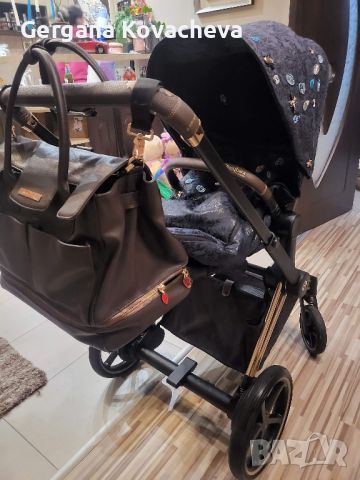 Продавам пълен комплект Cybex e-Priam  Lux Jewels of Nature , снимка 8 - Детски колички - 45350916